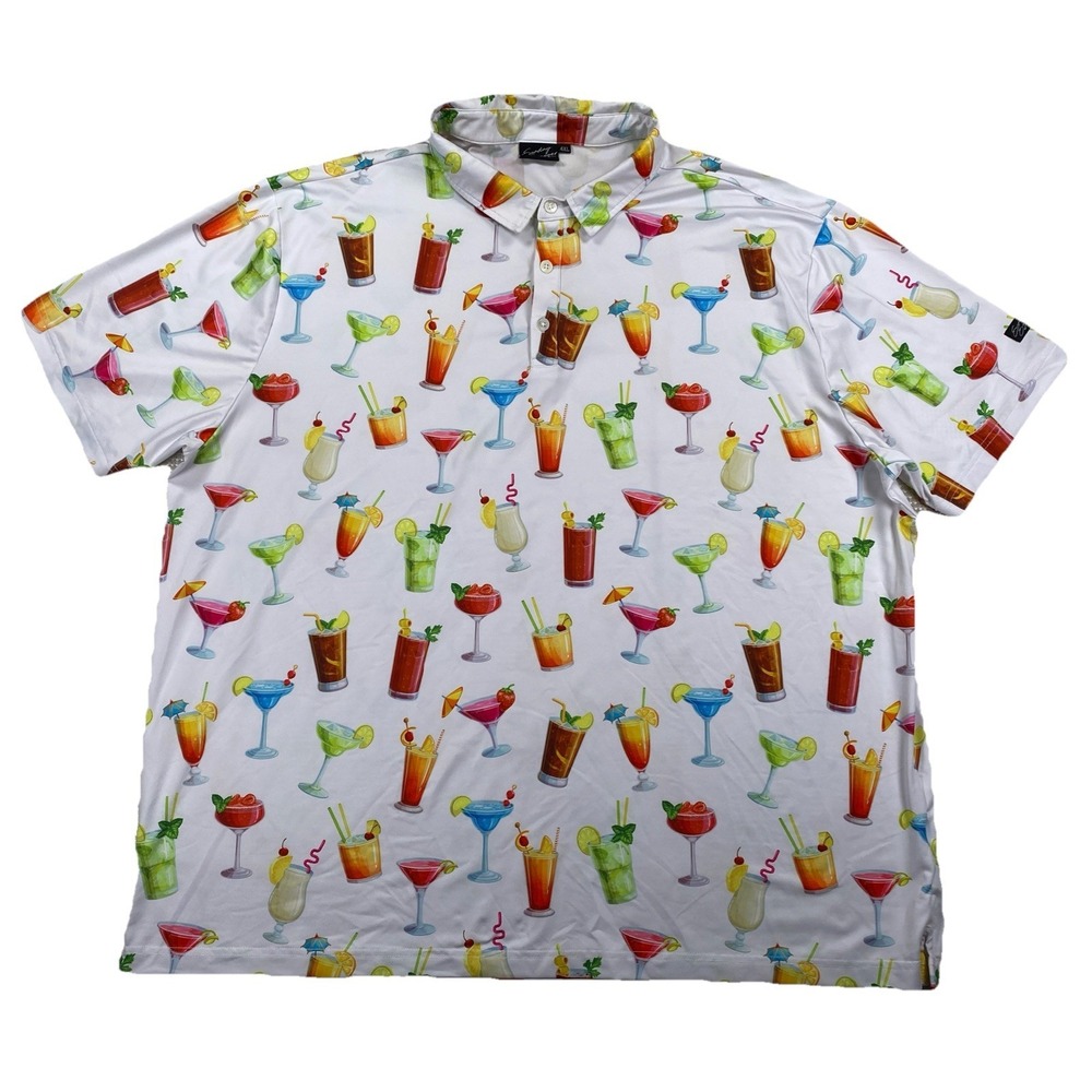 Sunday Swagger 19th Hole Golf Polo Shirt Cocktail AOP Men's 4XL